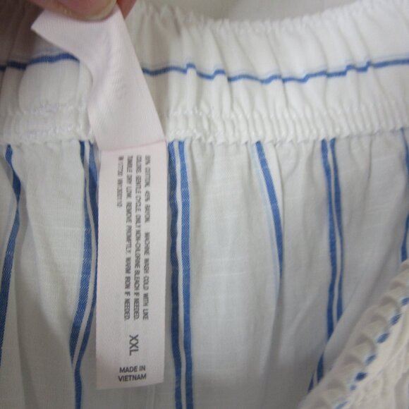 Auden Pajama Set 2 Piece Blue White Striped Long Sleeve & Pants Size XXL NWT - Picture 11 of 13